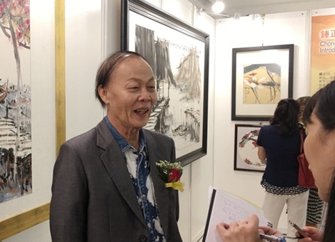 馬來西亞著名華裔畫家鐘正川水墨畫展在吉隆坡舉行